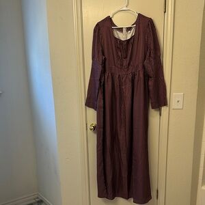 Striped Purple Regency  Dress